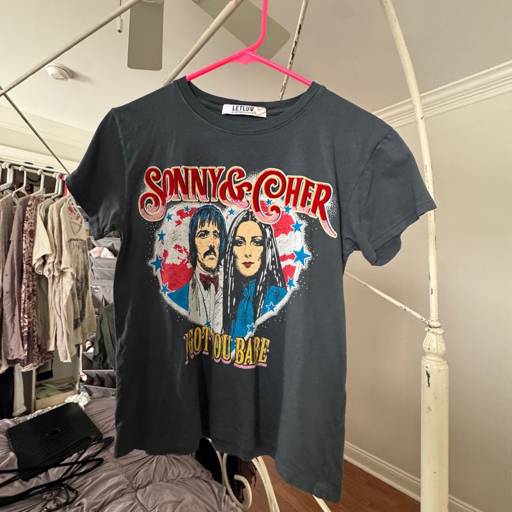 Sonny & Cher I Got You Babe T- Shirt Letluv for Anthropologie NWOT Sz XXS